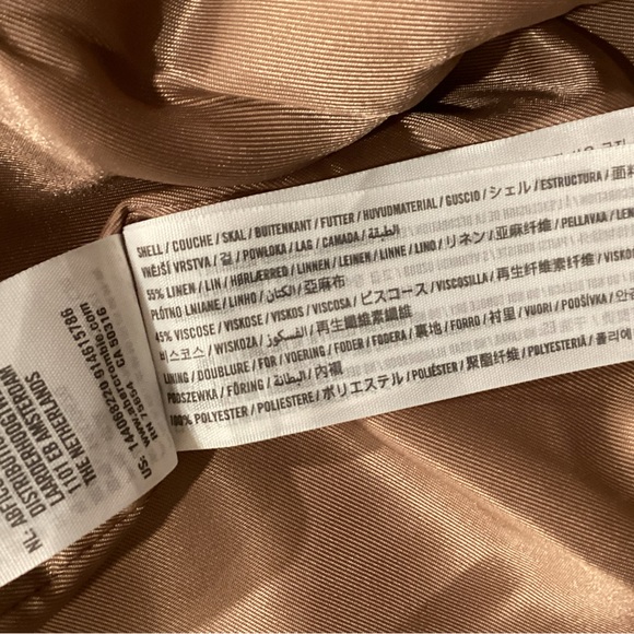 Abercrombie & Fitch Ladies Camel Linen-Blend Single-Breasted Blazer, Size S - Picture 10 of 10